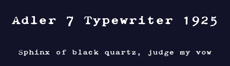 Adler 7 Typewriter 1925 by zai — Display Font — thumbnail 2
