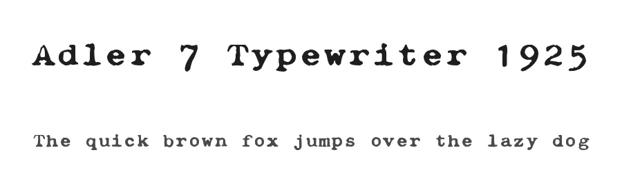 Adler 7 Typewriter 1925 by zai — Display Font