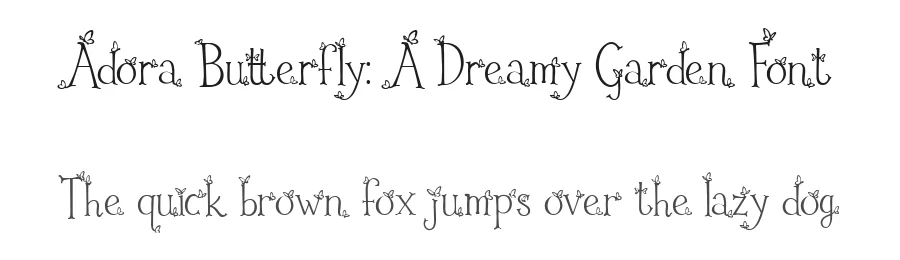 Adora Butterfly: A Dreamy Garden Font by letterhanna — Script Handwritten Font