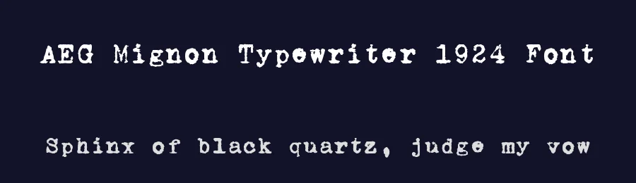 AEG Mignon Typewriter 1924 Font by zai — Display Font — thumbnail 2