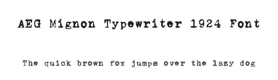 AEG Mignon Typewriter 1924 Font by zai — Display Font