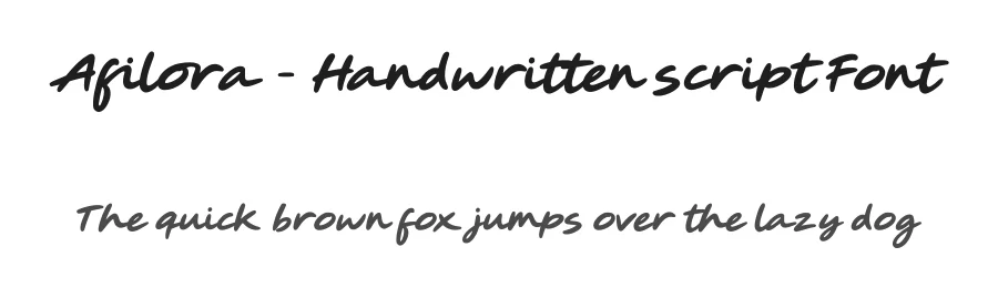 Afilora – Handwritten script Font by majelis art — Script Handwritten Font