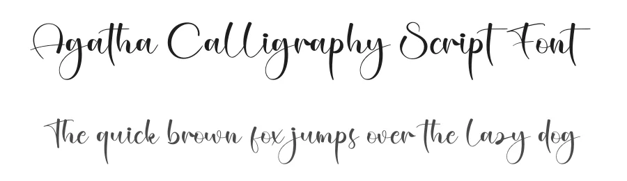 Agatha Calligraphy Script Font by creativeletter — Script Handwritten Font