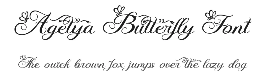 Agetya Butterfly Font by Yoga Letter — Script Handwritten Font