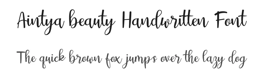 Aintya beauty Handwritten Font by planetz studio — Script Handwritten Font