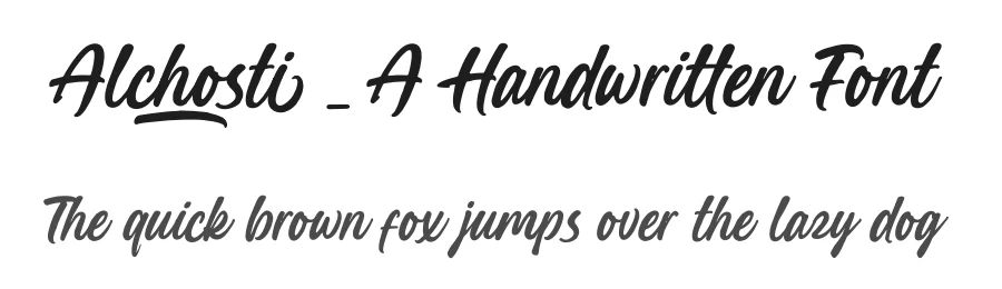 Alchosti – A Handwritten Font by [email protected] — Script Handwritten Font