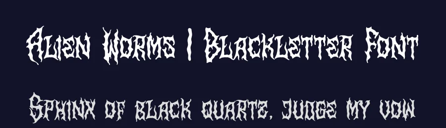 Alien Worms | Blackletter Font by Denustudios — Blackletter Font — thumbnail 2