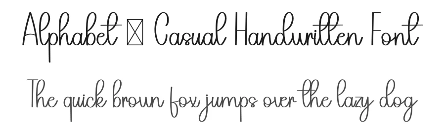 Alphabet – Casual Handwritten Font by freshtypeink — Script Handwritten Font