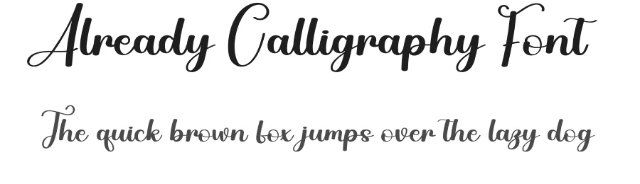 Already Calligraphy Font by creativeletter — Script Handwritten Font
