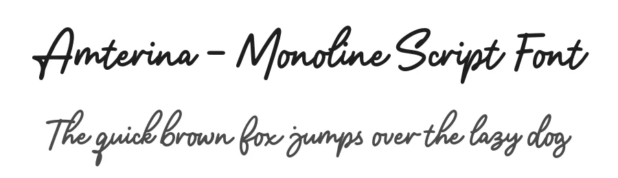 Amterina – Monoline Script Font by Aftertime studio — Decorative Font