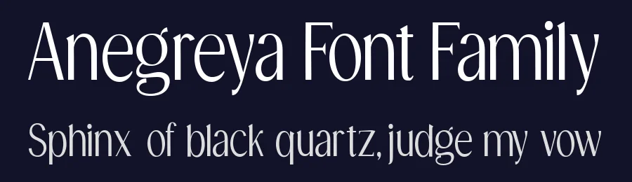 Anegreya Font Family by Gloriatype — Sans Serif Font — thumbnail 2