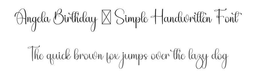 Angela Birthday – Simple Handwritten Font by freshtypeink — Script Handwritten Font