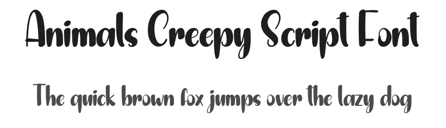 Animals Creepy Script Font by andikastudio — Display Font