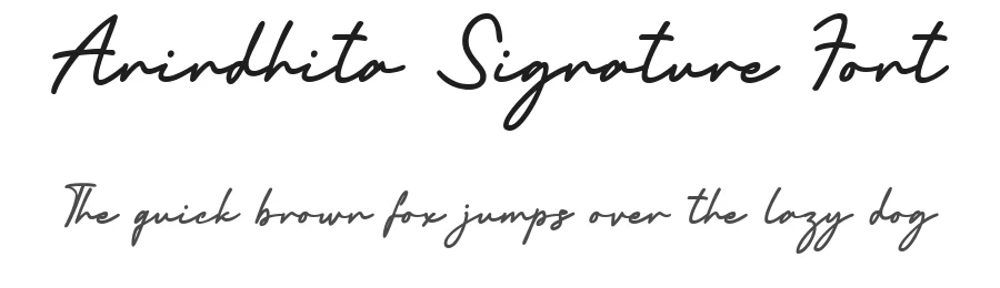 Anindhita Signature Font by Flawless And Co — Script Handwritten Font