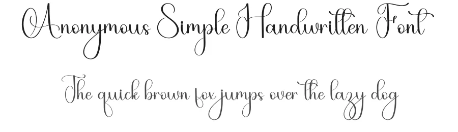 Anonymous Simple Handwritten Font by freshtypeink — Script Handwritten Font
