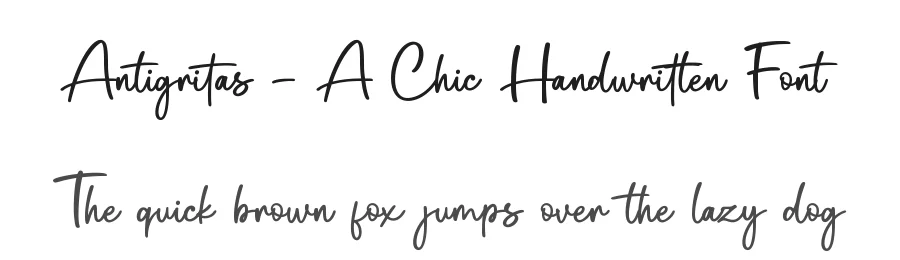 Antigritas – A Chic Handwritten Font by Basnistudio — Script Handwritten Font