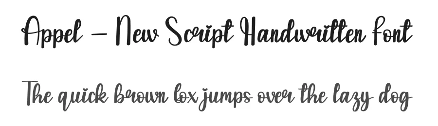 Appel – New Script Handwritten Font by andikastudio — Script Handwritten Font
