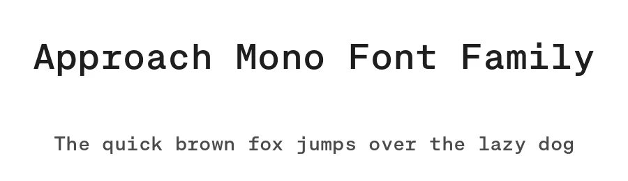 Approach Mono Font Family by Emtype Foundry — Display Font