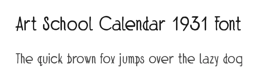 Art School Calendar 1931 Font by zai — Decorative Font