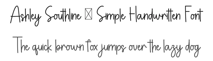 Ashley Southline – Simple Handwritten Font by freshtypeink — Script Handwritten Font