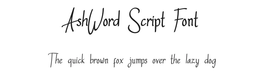 AshWord Script Font by kateengciu — Script Handwritten Font