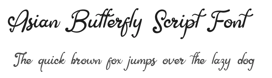 Asian Butterfly Script Font by kateengciu — Script Handwritten Font