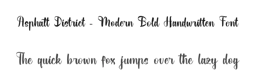 Asphalt District – Modern Bold Handwritten Font by stylishtype.co — Script Handwritten Font