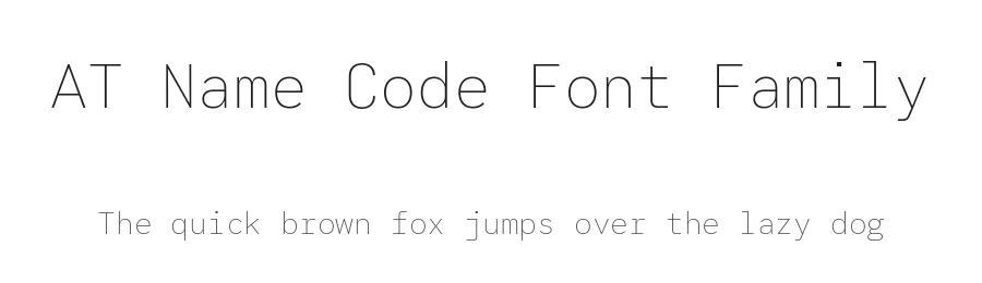 AT Name Code Font Family by ArrowType β Sans Serif Font