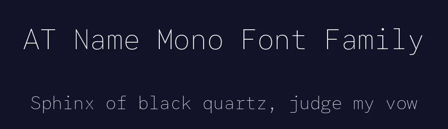 AT Name Mono Font Family by ArrowType — Sans Serif Font — thumbnail 2