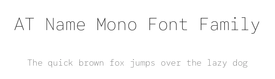 AT Name Mono Font Family by ArrowType — Sans Serif Font