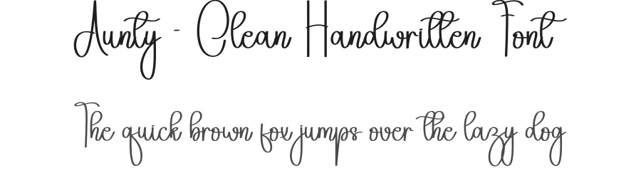 Aunty – Clean Handwritten Font by andikastudio — Script Handwritten Font