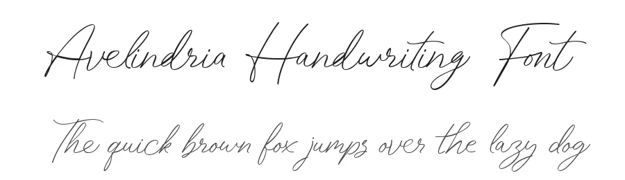 Avelindria Handwriting Font by Letterhanna — Script Handwritten Font