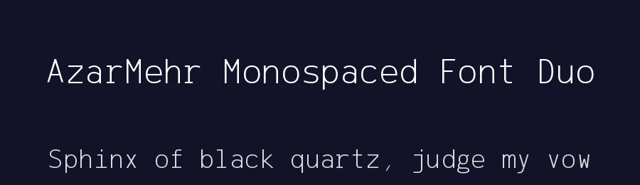 AzarMehr Monospaced Font Duo by Amin Abedi — Display Font — thumbnail 2