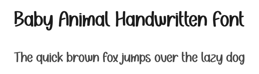 Baby Animal Handwritten Font by creativeletter — Display Font