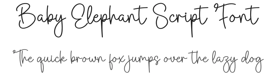 Baby Elephant Script Font by creativeletter — Script Handwritten Font