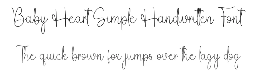 Baby Heart Simple Handwritten Font by freshtypeink — Script Handwritten Font