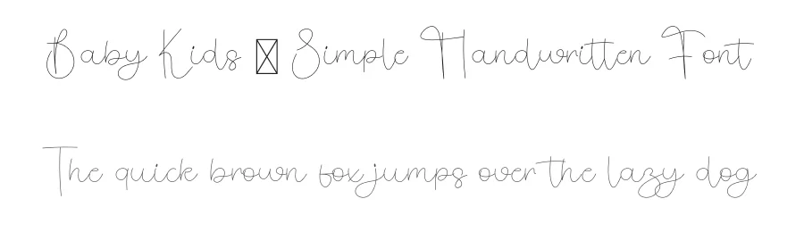 Baby Kids – Simple Handwritten Font by freshtypeink — Script Handwritten Font