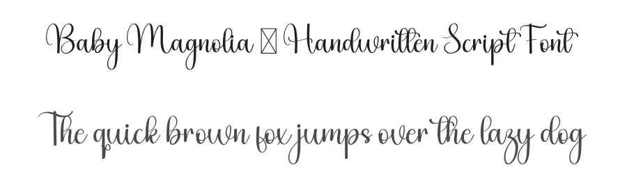 Baby Magnolia – Handwritten Script Font by freshtypeink — Script Handwritten Font