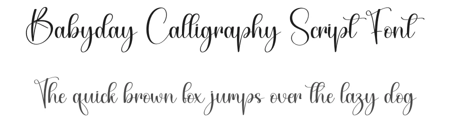 Babyday Calligraphy Script Font by creativeletter — Script Handwritten Font
