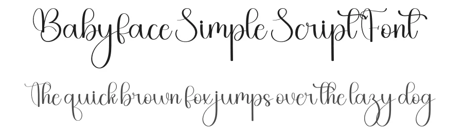 Babyface Simple Script Font by freshtypeink — Script Handwritten Font