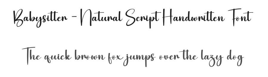 Babysitter – Natural Script Handwritten Font by creativeletter — Script Handwritten Font