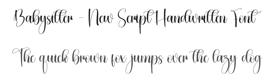 Babysitter – New Script Handwritten Font by creativeletter — Script Handwritten Font