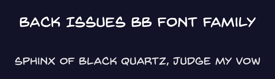 Back Issues BB font family by Blambot Comic Fonts — Display Font — thumbnail 2