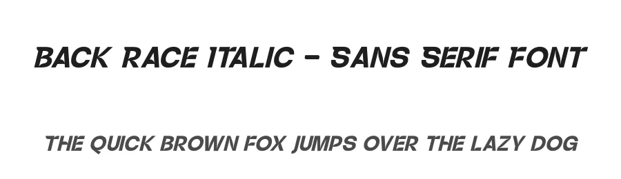 Back Race Italic – Sans Serif Font by timelesstype.co — Display Font