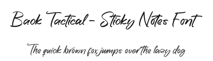 Back Tactical – Sticky Notes Font by letterenastudios — Script Handwritten Font