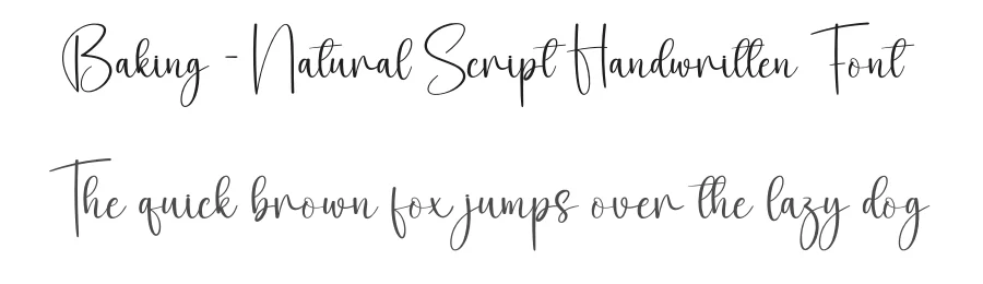 Baking – Natural Script Handwritten Font by creativeletter — Script Handwritten Font