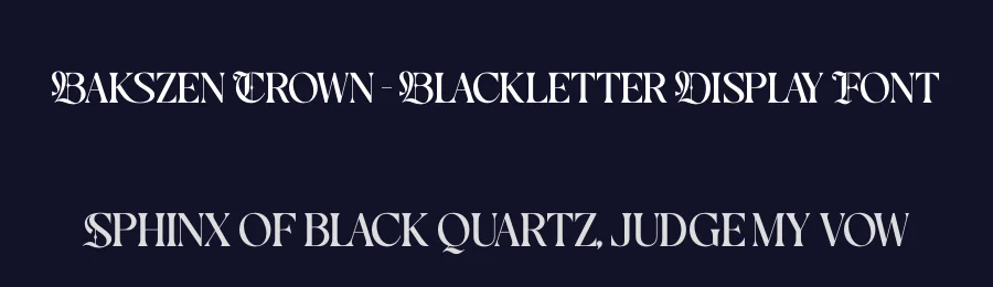 Bakszen Crown – Blackletter Display Font by timelesstype.co — Blackletter Font — thumbnail 2