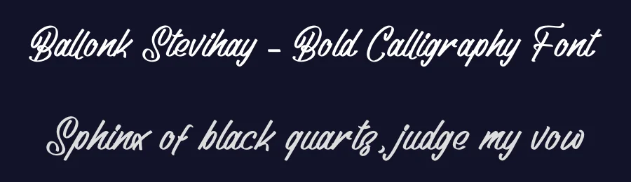 Ballonk Stevihay – Bold Calligraphy Font by stylishtype.co — Script Handwritten Font — thumbnail 2