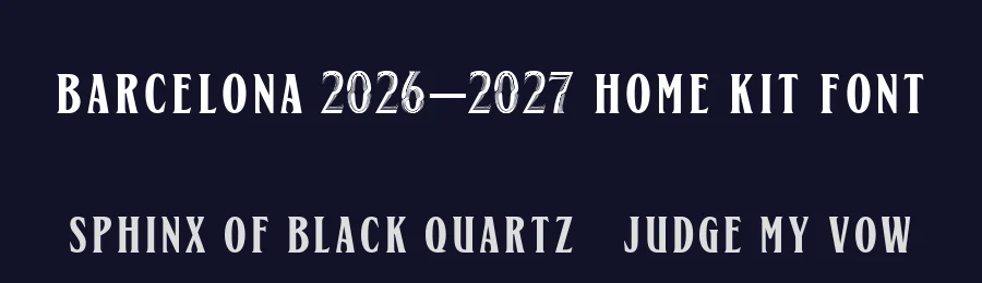 Barcelona 2026–2027 Home Kit Font by Kreative_Sublimicon — Display Font — thumbnail 2