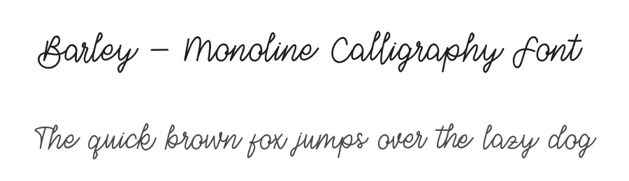 Barley – Monoline Calligraphy Font by Alpaprana — Script Handwritten Font